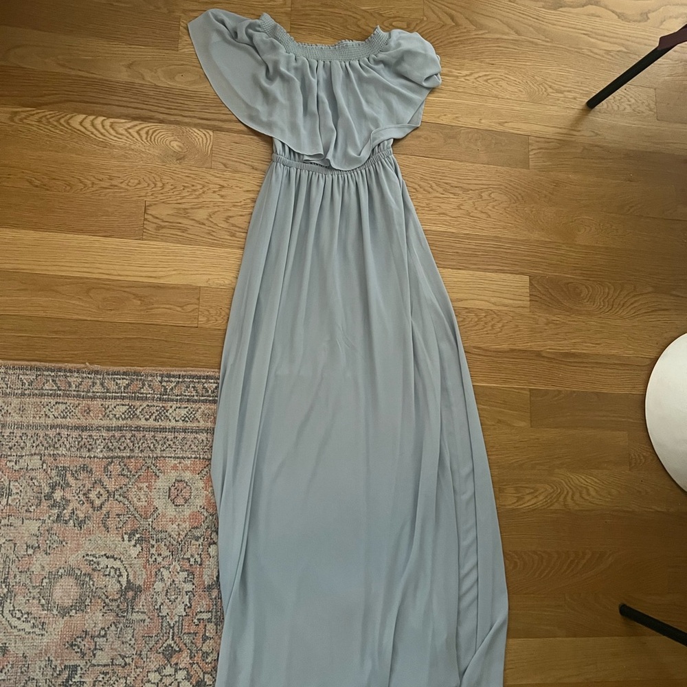 Off-Shoulder Blue Dress